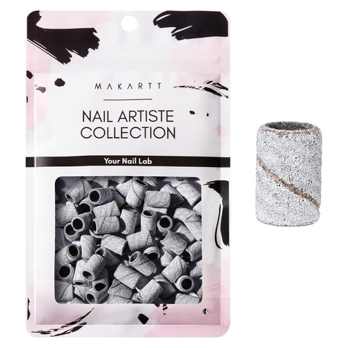 Makartt Sanding Bands for Nail Drill, 100 Pcs Nail File Sanding Bands for Drill Bits #180 Medium Grits for Acrylic Nails Gel Removing and Shaping, Upgrade Thicker Durable Sanding Drill Bit, White