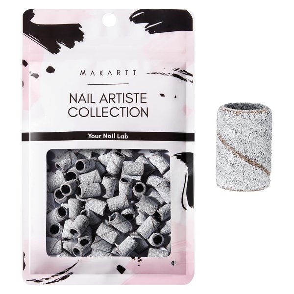 Makartt Sanding Bands for Nail Drill, 100 Pcs Nail File Sanding Bands for Drill Bits #180 Medium Grits for Acrylic Nails Gel Removing and Shaping, Upgrade Thicker Durable Sanding Drill Bit, White