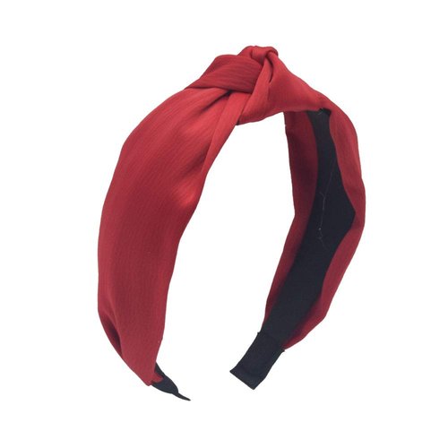 MHDGG 1Pcs Satin Knotted Headbands for Women Turban Headbands for Women Wide Headbands for Women Solid Colors Hair Knotted Hair Band for Women Headwear,Red