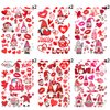 12 Sheets Valentine's Day Temporary Tattoos for Kids Women, Valentine's Day Party Supplies Red Heart Love Lip Cupid Fake Tattoos Valentines Day Party Favors Stickers Party Games Gifts Decorations
