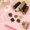Yuxung 2500 Pcs Hair Extensions Micro Rings Links Beads and 5 Rolls Hair Extensions Sewing Thread and 10 Pieces C/J/I Needles Hair Extension Kit for Human Hair Extensions Hand Sewing Wig DIY Craft