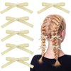 Bow Hair Clips for Women Girls, Beautiful White Bow Hair Clips Ribbon Satin Ribbon Hair Accessories for Girls Alligator Clips Cute Bowknot Hair Barrettes for Kids