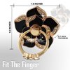 MLUOVI Flower Cell Phone Ring Holder Black Phone Grip Bling Phone Ring Holder Grip 360°Rotation Phone Finger Ring Adjustable Phone Grip Stand Metal Ring Holder for Phone Case Black 2PCS