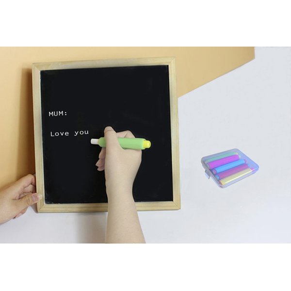 5xLunies Chalk Holder with Storage Hard Case - Blackboard Adjustable Chalk Clip Set for Teachers Kids School Office Drawing Board 3.7"x0.6" 5 Bright Color NOT Included Chalk