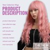 andromeda Pink Wig with Bangs Soft Long Wavy Wigs for Women Curly Synthetic Fiber Wig Halloween Costumes Cosplay Party Wigs (Pink)