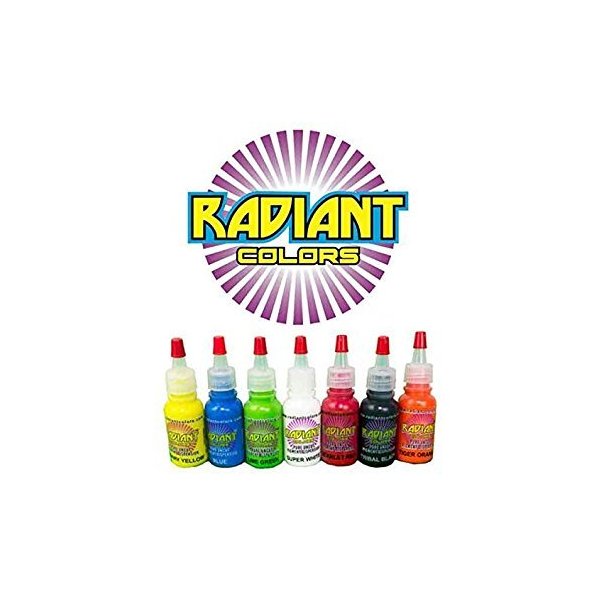 Tattoo Ink Radiant Colors 7 Color 1/2oz Primary Set - Made in The USA