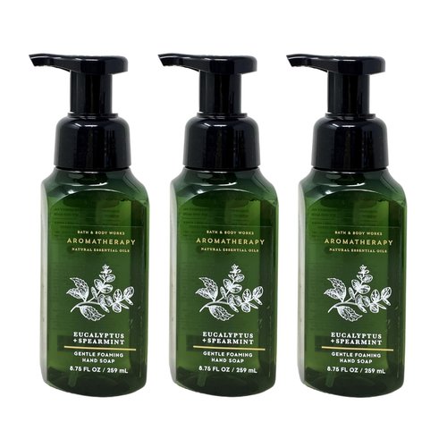 Generic Bath and Body Work Aromatherapy EUCALYPTUS + SPEARMINT Gentle Foaming Hand Soap Bundle - Lot of 3-8.75 fl oz / 259 mL each, green