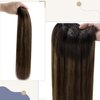 LaaVoo Ponytail Extensions Real Human Hair Balayage Dark Brown to Light Brown Hair Extensions Real Human Hair Ponytail Wrap Around Hair Extensions Ponytail Silky Straight 12 Inch 70 Gram