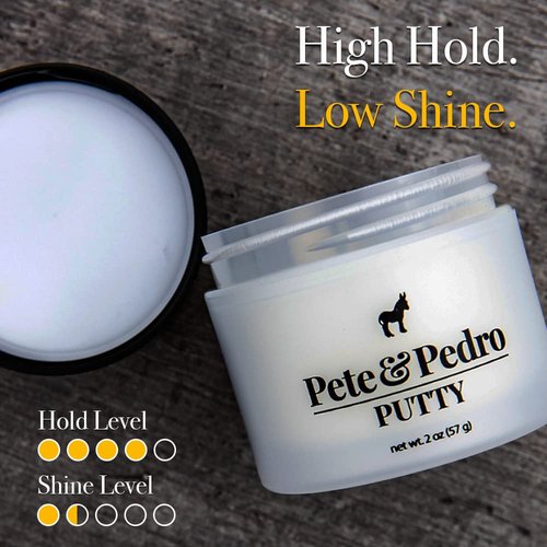 Pete & Pedro HAIR PUTTY for Men, Strong Hold, Matte Finish, Low Shine Hair Clay for Men, Ideal for Hairstyling & Grooming, Medium & Short Hair Styles | As Seen on Shark Tank, Travel Size 0.5 oz