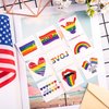 Whaline 150Pcs Gay Pride Tattoos LGBT Rainbow Temporary Sticker 15 Styles Rainbow Flag Heart Body Tattoo for Gay Pride Day Women Men LGBT Pride Parades Celebrations Festival Party Supplies