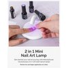MelodySusie Cordless Rechargeable Mini UV LED Nail Lamp, Portable Nail Art Lamp Suitable for Single Finger Nail Dryer, Innovative 2 in 1 Foldable Flash Curing Gel for Nail Extension Art