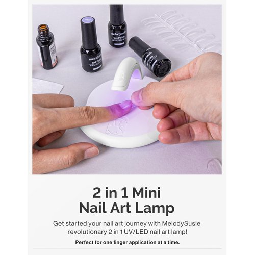 MelodySusie Cordless Rechargeable Mini UV LED Nail Lamp, Portable Nail Art Lamp Suitable for Single Finger Nail Dryer, Innovative 2 in 1 Foldable Flash Curing Gel for Nail Extension Art