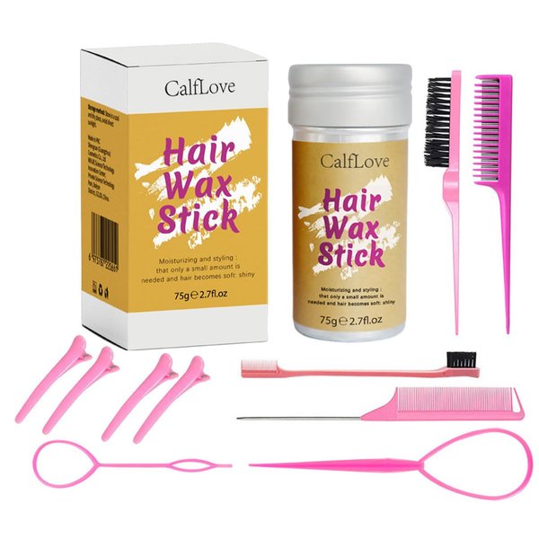 ELCHHIRSCH Hair Wax Stick & Hairstyle Tools Set, 11 Pieces, Non-Greasy, for Flyaways, Wigs, Slick Back Hair, Edge Control, Frizz, Loose Hair, Baby Hair, Hair Bun, Bangs; FL