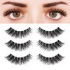 Eyelashes Natural Look False Lashes - Bepholan Fake Eyelashes 5D Super Fluffy False Eyelashes Clear Band Wispy Lashes 3-Pack Faux Mink Lashes,XMZ92