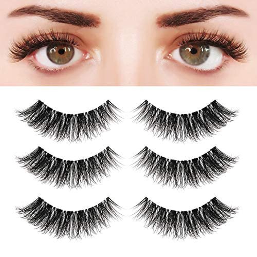 Eyelashes Natural Look False Lashes - Bepholan Fake Eyelashes 5D Super Fluffy False Eyelashes Clear Band Wispy Lashes 3-Pack Faux Mink Lashes,XMZ92