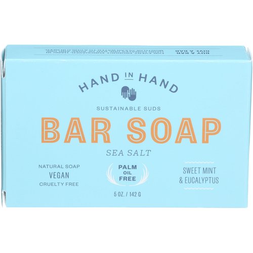 Hand in Hand Sweet Mint & Eucalyptus Sea Salt Bar Soap, 5 OZ