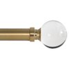 Ivilon Drapery Treatment Window Curtain Rod - Acrylic Ball 1 inch Pole. 16 to 28 Inch (Side Curtain Rod) Warm Gold