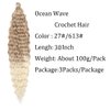 Ocean Wave Crochet Hair 30 Inch 3 Packs Deep Wave Braiding Hair Deep Curly Twist Crochet Hair For Black Women Synthetic Wavy Braiding Hair Extensions(AC-30Inch,Blond/Beige)