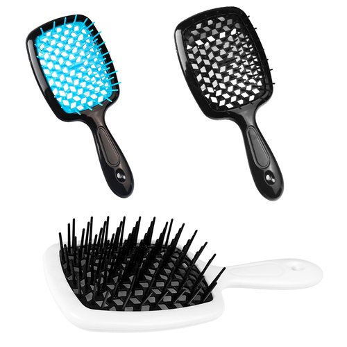 3PCS Vented Hair Brush,Wet & Dry Vented Hair Brush,Vent Heat-Resistant Hair Brush,Hairbrush for Effortless Tangle Removal,for Women Men,For Natural Curly Straight Wet Dry Damaged Hair