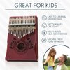 UNOKKI Kalimba 17 Key Thumb Piano | Premium, Lightweight & Durable Mahogany Mbira - Cherry Finish | Reduce Stress & Promote Well-Being | Tuning Hammer, Velvet Bag & More | Great Gift for Kids & Adults