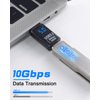 Poyiccot USB-A to USB-C Adapter with LED Digital Display, Supports 10Gbps Data Transfer & 60W Fast Charging for iPhone, MacBook