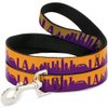 Dog Leash Los Angeles Solid Skyline La Gold Purple 4 Feet Long 0.5 Inch Wide