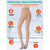 MGANG Medical Compression Pantyhose for Women & Men, Closed Toe, Opaque, Waist High Compression Circulation Leggings, 15-20 mmHg Firm Support Compression Hose for Varicose Veins, Edema, DVT, Beige M