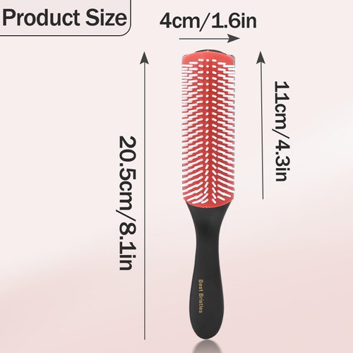 Comb for Curly Hair, Curling Comb Nylon Styling Hair Brush 9 Row Brush Hair Brush Removable Classic Detangling Comb Suitable for Curly, Wet, Dry, Oily, Thick Hair