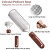 Colossal Foot Rasp & Wood Handle Callus Shaver (10 Replacement & 1 Foot File Heads), Pedicure Kit, Heel Scraper For Feet, Callus Remover