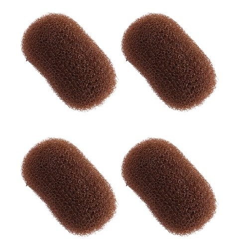 Bump It Up Inserts Hair Clips Sponge Volume Hair Base Head Cushion Invisible Fluffy Hair Pad Hair Style Tool for Women 4 pcs (Brown)
