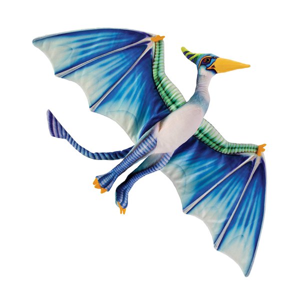 Real Planet 28" Dinosaur Plush Toy - Realistic Stuffed Animal Gift for Kids All Ages, Big Jurassic Pterodactyl, Christmas Birthday Gifts (Blue Pterodactyl, 28")
