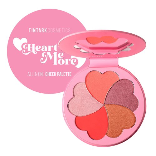 TINTARK Blush Palette, Bronzer Matte Blush and Highlighter Palette, Cheek Blush Makeup, Bright Pink Blush Powder, Rose Magenta Peach Red, Talc Free