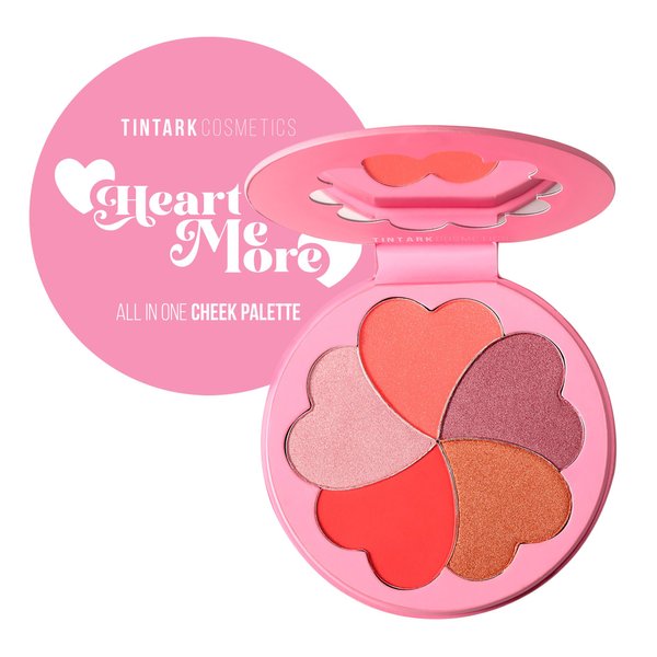 TINTARK Blush Palette, Bronzer Matte Blush and Highlighter Palette, Cheek Blush Makeup, Bright Pink Blush Powder, Rose Magenta Peach Red, Talc Free