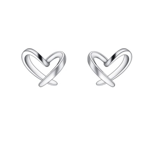 Heart Silver Stud Earrings, Hypoallergenic Tiny Small Love Hearted Stud Earrings for Women Girls Jewelry Gift