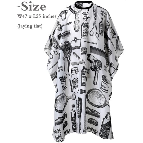 HOOMBOOM Professional Salon Cape with Snap Closure, Waterproof Hair Salon Cutting Cape Barber Hairdressing Cape White Floral Print