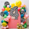 40 Inch Checkered Number Balloon 4 Black and White Race Car Birthday Balloons Baby Hippie Smile Party Shower Boys 4th Birthday Race Car Theme Party Decor Supplies 5 Pcs