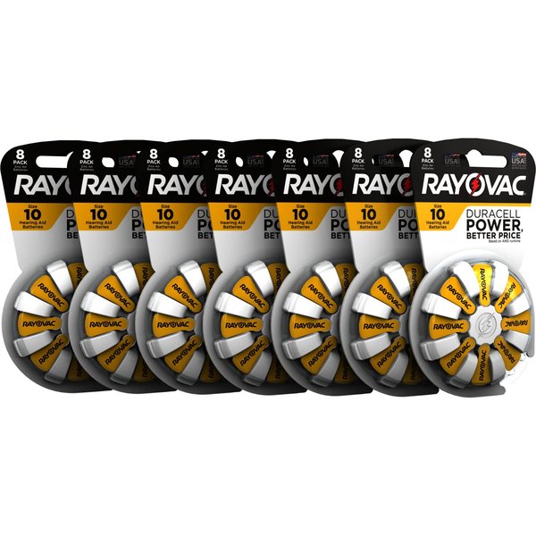 Rayovac Size 10 Hearing Aid Battery, Hearing Aid Batteries Size 10, 56 Count
