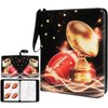Trading Card Binder 400 Pockets, Football Card Binder Holder with 50 Removable Sleeves Fits 400 Sport Cards, Football Card Gifts Collector Album with Zipper Storage Display Case