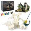 BESTYMXY Dragon Toys Painting Art Kit, DIY Dragon Painting Kit, Arts and Crafts for Kids, Kids Art Set, Paint Your Own Kit, 3D Dragon Gift for Boys Girls