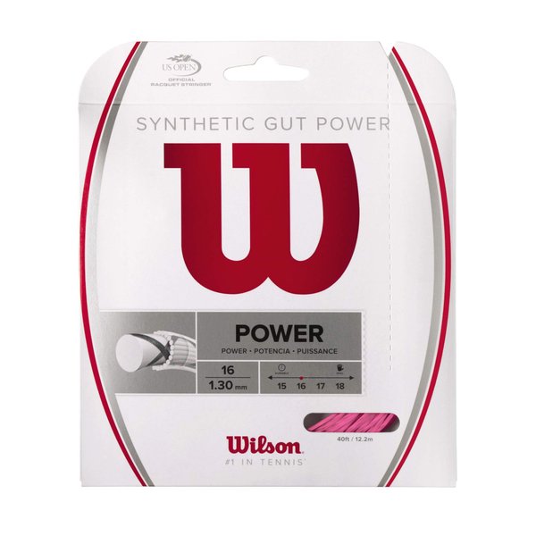 Wilson Synthetic Gut Power 16 Tennis String - 200m Reel, Pink