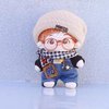 niannyyhouse 20cm Plush Doll Clothes Black Forest Set Knitted Cap Scarf Glasses Hoodie Overalls Doll Accessories Dress Up (20cm)