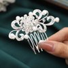 Latious Silver Pearl Hair Comb Bride Wedding Hair Cilps Sparkly Crystal Hair Piece Rhinestones Hair Accessories for Women and Girls