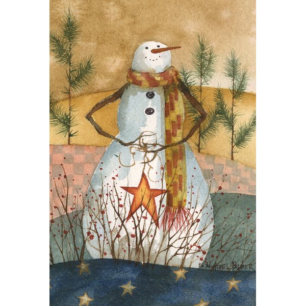 Toland Home Garden 1010497 Americana Snowman Winter Flag 28x40 Inch Double Sided for Outdoor House Yard Decoration
