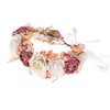 June Bloomy Flower Girl Wedding Headpiece Bridal Flower Crown Spring Wreath BOHO Garland Halo (Blush Pink White)