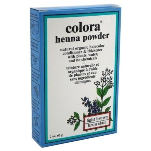 Colora Henna Powder Hair Color Light Brown 2 Ounce (59ml) (3 Pack)