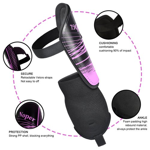 Soccer Shin Guards for Youth Kids, Shin Guards for Boys and Girls Protective Soccer Equipment with Ankle Adjustable Straps