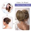 FORCUTEU 5 PCS Messy Bun Hair Pieces Tousled Updo Hair Messy Curly Bun Hair Extension Ponytail Scrunchies Hairpiece with Elastic Band Accessories Set for Women Girls (Reddish Brown mix Natural Blonde)