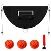Trampoline Basketball Hoop, Breakaway Rim for Dunking Trampoline Basketball Attachment with Mini Basketballs Trampoline Accessory for Kids Adults Indoor Outdoor Use (Black)