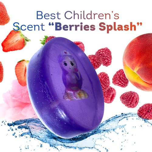 Natural Soap Bar For Kids With Toys Inside | Surprise Mermaid Toy Inside the Bar | Made in USA from Safe Ingredients and Sweet Berries Scent | Kid's Favorite Everyday Routine (Mermaid Toy)