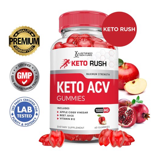 Justified Laboratories (2 Pack Keto Rush Keto ACV Gummies Advanced Formula 1000MG Powder B12 Vegan Non GMO 120 Gummys
